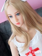 140cm (4ft7″) D-cup addled & careless Russian Megan with baby fat face, bright blue eyes